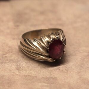 925 Sterling Silver Natural Pink Ruby Ring